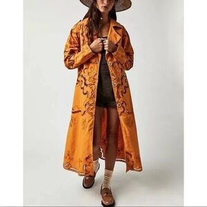 Free People embroidered trench